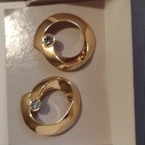 VINTAGE Ribbon Sparkle pierced earrings